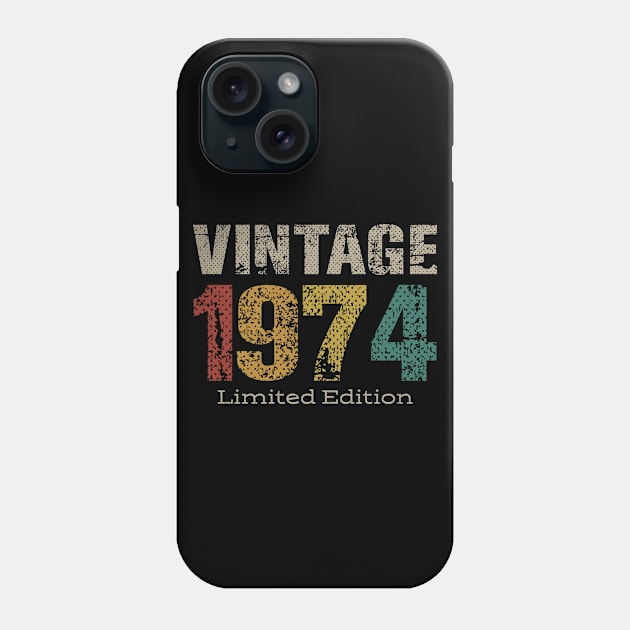 Vintage 1974 Limited Edition 45th Birthday Gifts 45 Year Old Phone Case by rhondamoller87