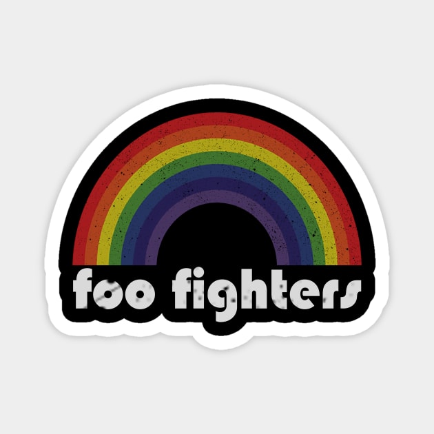 Foo fighters Vintage Retro Rainbow Magnet by Arthadollar