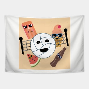 Playing Volleyball Tapestry