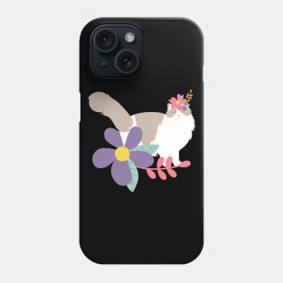 Ragdoll Cat and Colorful Flowers Phone Case