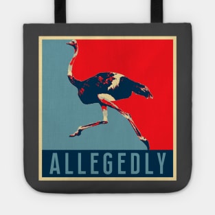 Allegedly Ostrich T-Shirt - Retro Poster Bird Flightless Gift Tote