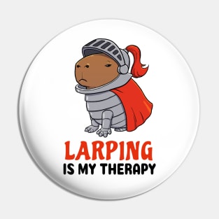 Larping is my therapy Capybara Knight Pin