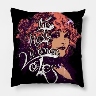 This Nasty Woman Votes Retro Vintage Pillow