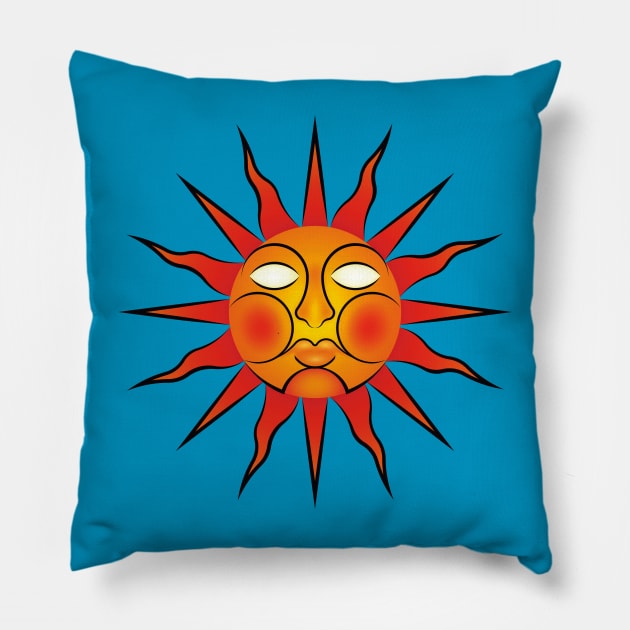 Folk Horror / Wicker Man Sun Sigil Pillow by Ricardo77