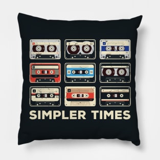 Simpler Times Collection of Cassette Tapes Pillow