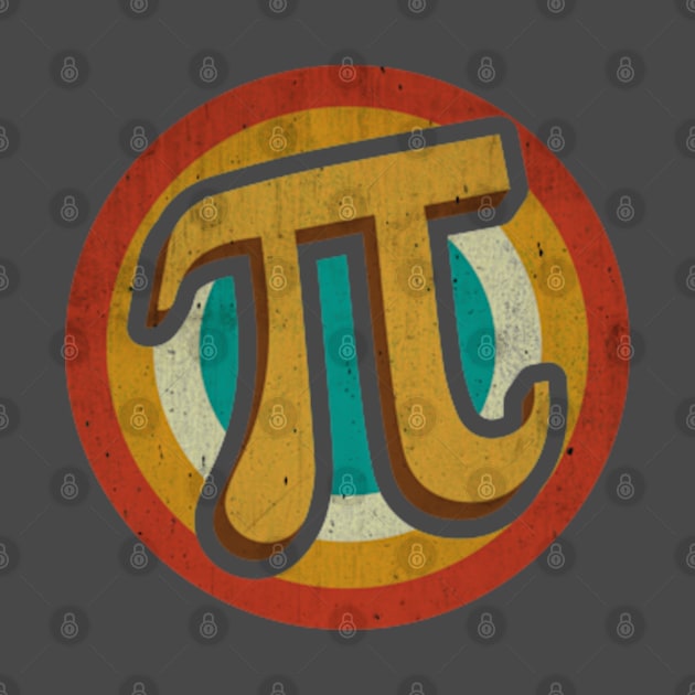 Retro Vintage Pi Symbol 3.14Irrational Number PI Math Lover by Emma Creation