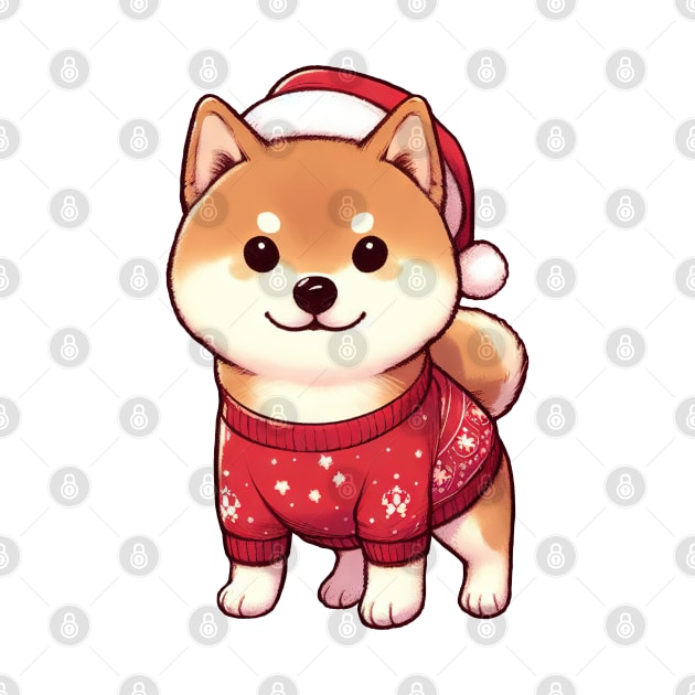 Cute Christmas Shiba by Takeda_Art