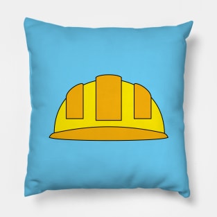 Yellow Hard Hat Cartoon Pillow