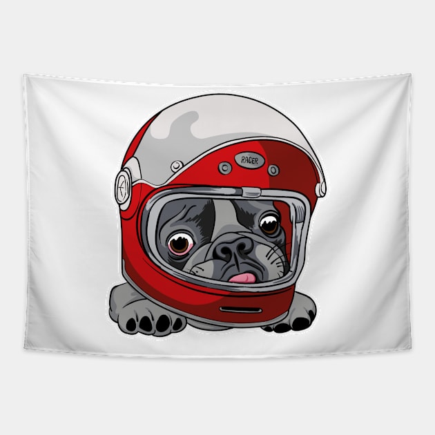 Racer pug Tapestry by mad_artist