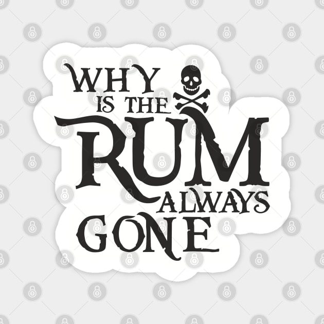 Why Is the Rum Always Gone Pirate Drinking Humor Magnet by Anticorporati