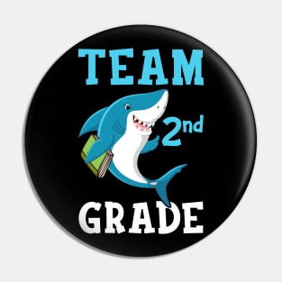 2nd Grade Teacher Student Shirts Shark Back To School Gift Pin