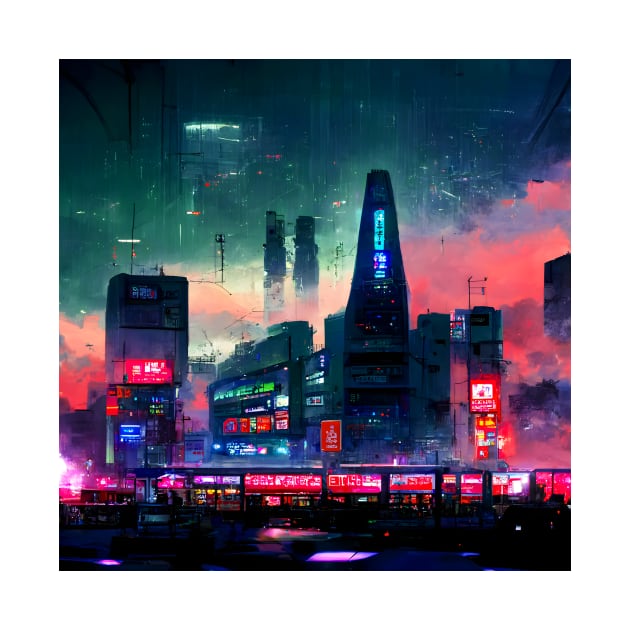 Cyberpunk City Night by Mihadom