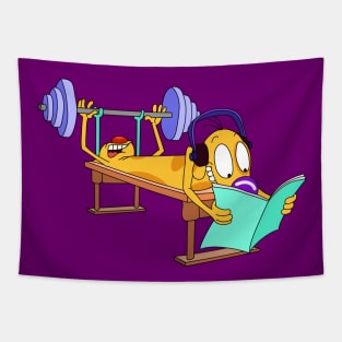 Fitness CatDog Tapestry