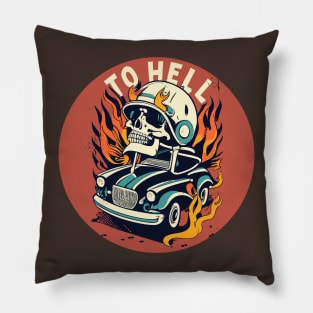 to hell hot rod Pillow