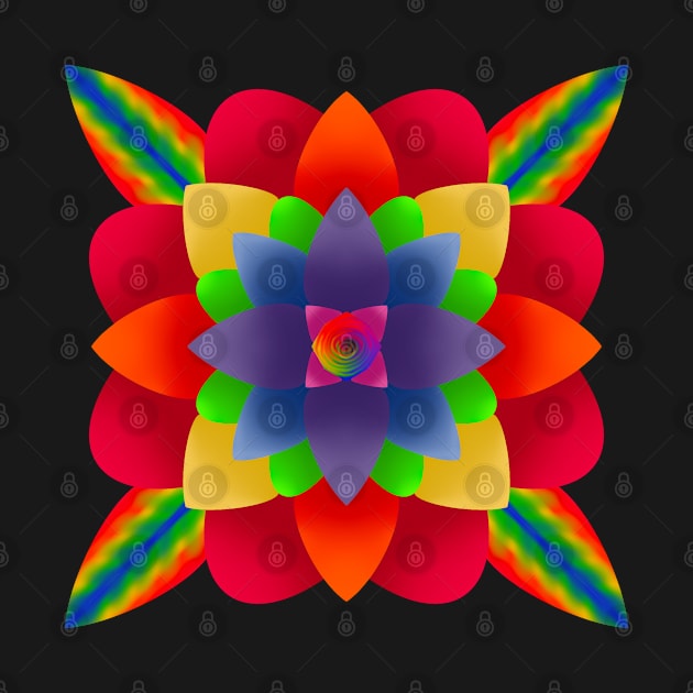 Psychedelic Rainbow Flower by CreativeSpace