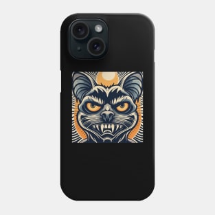 Trick or Treating with Spooky Black Bat Vintage Halloween Phone Case