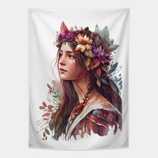 Watercolor Boho Princess #1 Tapestry