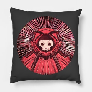 SpaceCats (Red - round) Pillow