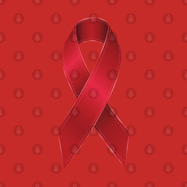 Red ribbon of awareness by AnnArtshock