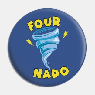 Fournado 4 Year Old kids Birthday T-shirt Gift Fourth Grade Pin