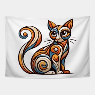 Pop art cat illustration. cubism cat illustration Tapestry