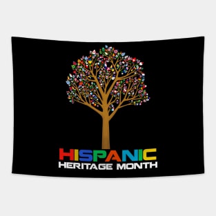 National Hispanic Heritage Month Hand Flag Tree Roots Latino Tapestry