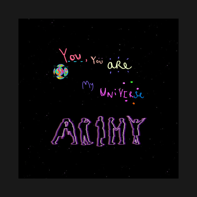 Discover You, you are My Universe - BTSxColdplay Lyrics with logo - Bts - T-Shirt