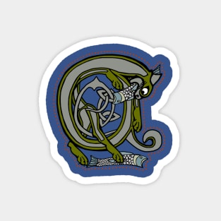 Celtic Cat Letter A Magnet