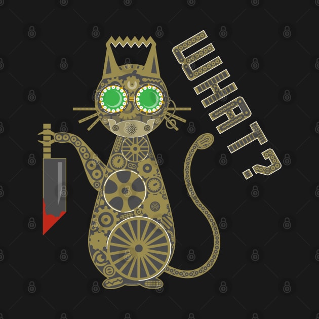 What Steampunk Killer Murder Cat with Knife and Hannibal Mask by OrionLodubyal