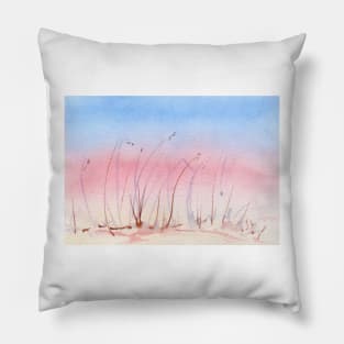 Sand Dune Grasses at Dusk - Limited Palette Watercolour Pillow