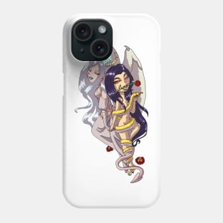 Demon and Succubus Lovers with Intertwined Hands MONSTER GIRLS Series I Phone Case