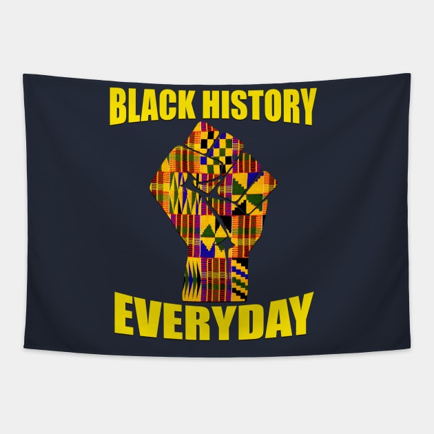 Black History Everyday Kente Pattern Melanin Pride T-Shirt Tapestry by Merchweaver