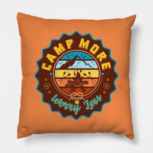 Camp More Worry Less Positive Affirmation Pillow