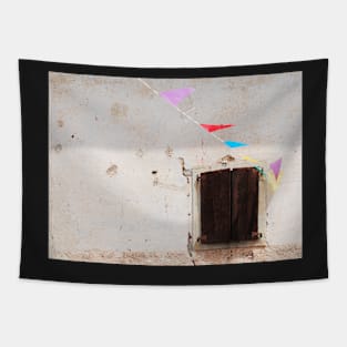 Window with Bunting Tapestry