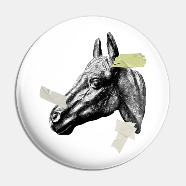 Horses Head, Tape, Moodboard Style Horse Pin by badlydrawnbabe