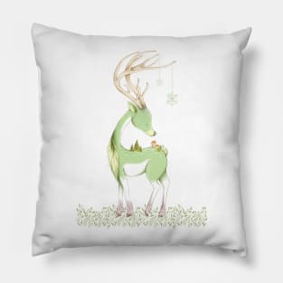 Christmas Town Deer Pillow