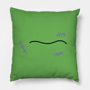 Monster mouth Frankenstein doodle art Pillow