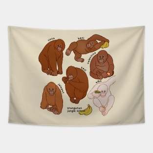 orangutan jungle school Tapestry