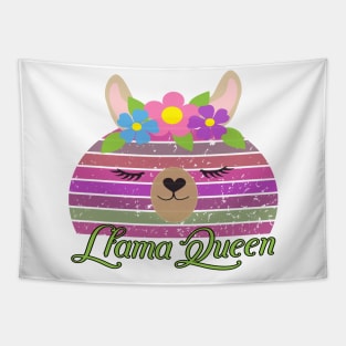 Vintage Llama Face Design - Llama Queen Tapestry