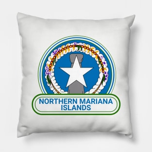 The Northern Mariana Islands Country Badge - The Northern Mariana Islands Flag Pillow