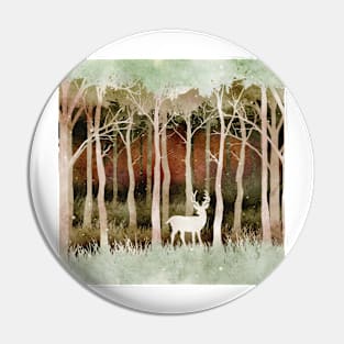 Deep in the forest // Negative Watercolour Painting Pin