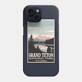 A Vintage Travel Art of the Grand Teton National Park - Wyoming - US Phone Case