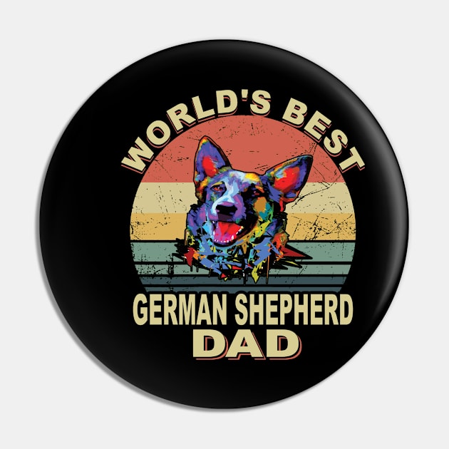 World's Best German Shepherd Dad Vintage Pin by Ravens