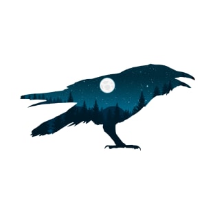 Night Forest Raven T-Shirt