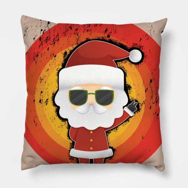 Vintage Santa At Sunset I Do It For The Ho's Pillow by MasliankaStepan