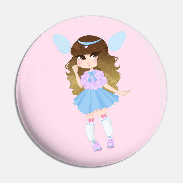 Cute Angel Kawaii Pin Teepublic Au,Pretty Anime Background Garden