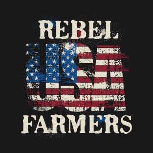 Rebel Farmers USA Country Southern Gals and Farming Tyranny T-Shirt