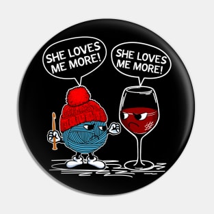 Crochet Wine She Loves Me Pin