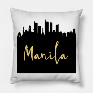 MANILA PHILIPPINES DESIGNER SILHOUETTE SKYLINE ART Pillow