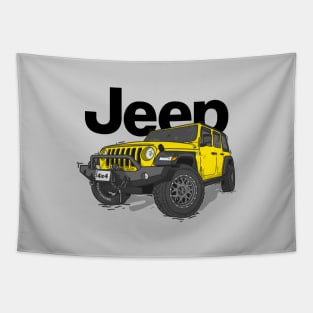 Yellow Jeep Wrangler Rubicon Tapestry